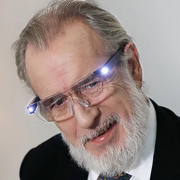 แว่นขยาย LED Sight Enhancing Bright แว่นตา160% การขยาย USB ชาร์จแว่นตา Diopter แว่นขยาย1.6x