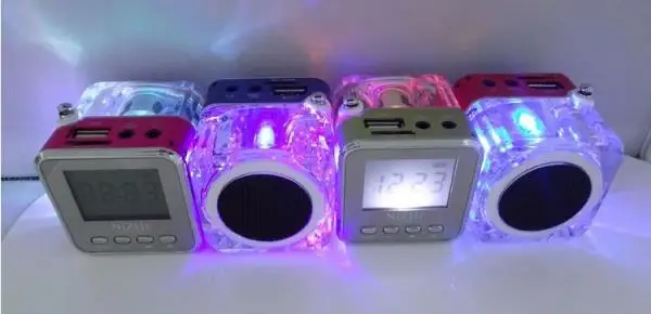 Мини USB MicroSD карта fm-радио ЖК-дисплей динамик Музыка MP3-плеер новая мини алюминиевая вибрационная пленка громкий динамик 0930
