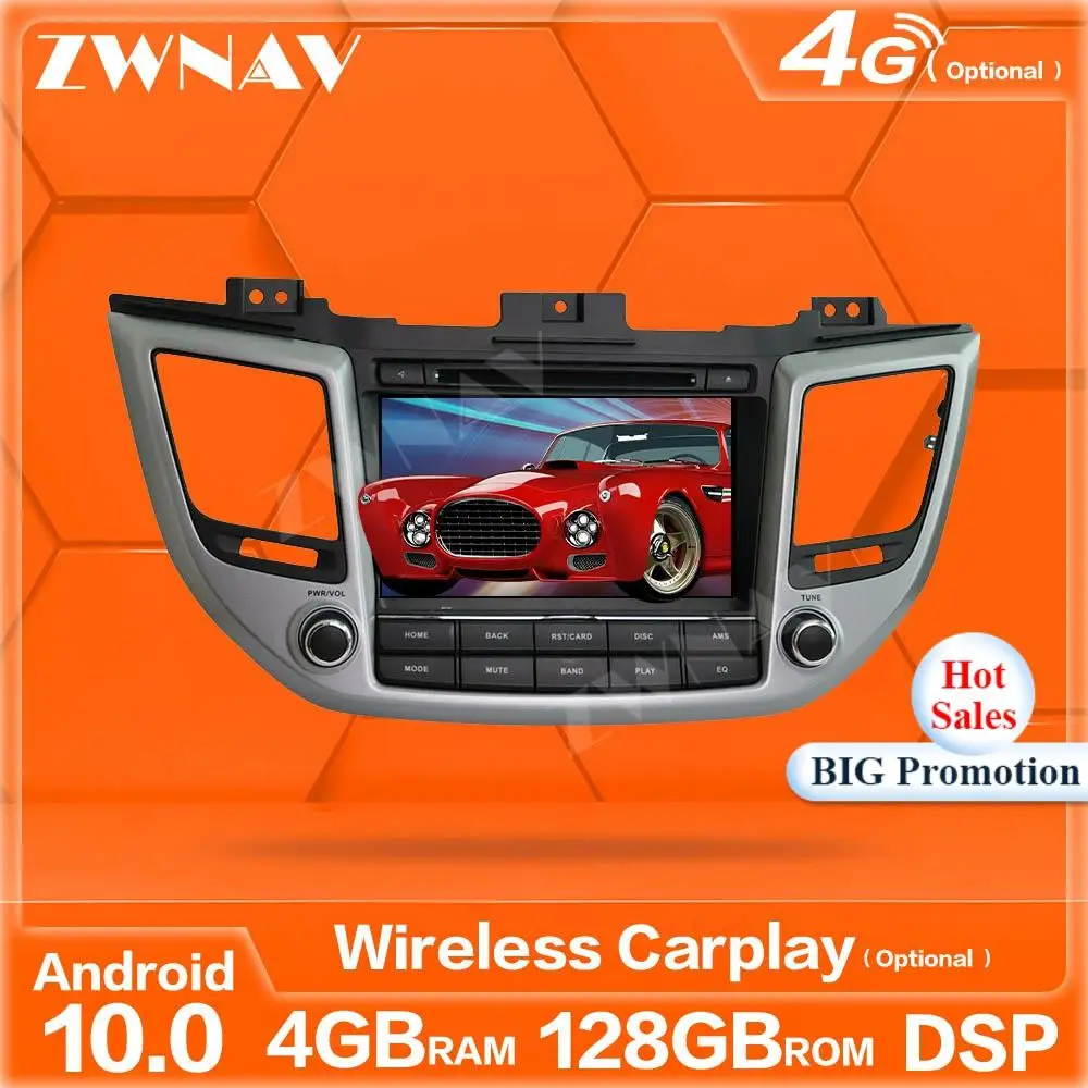 

Carplay 4+128G Android 10 Screen Multimedia Player For Hyundai Tucson 2017 IX35 GPS Navi Auto Audio Radio Video Stereo Head Unit