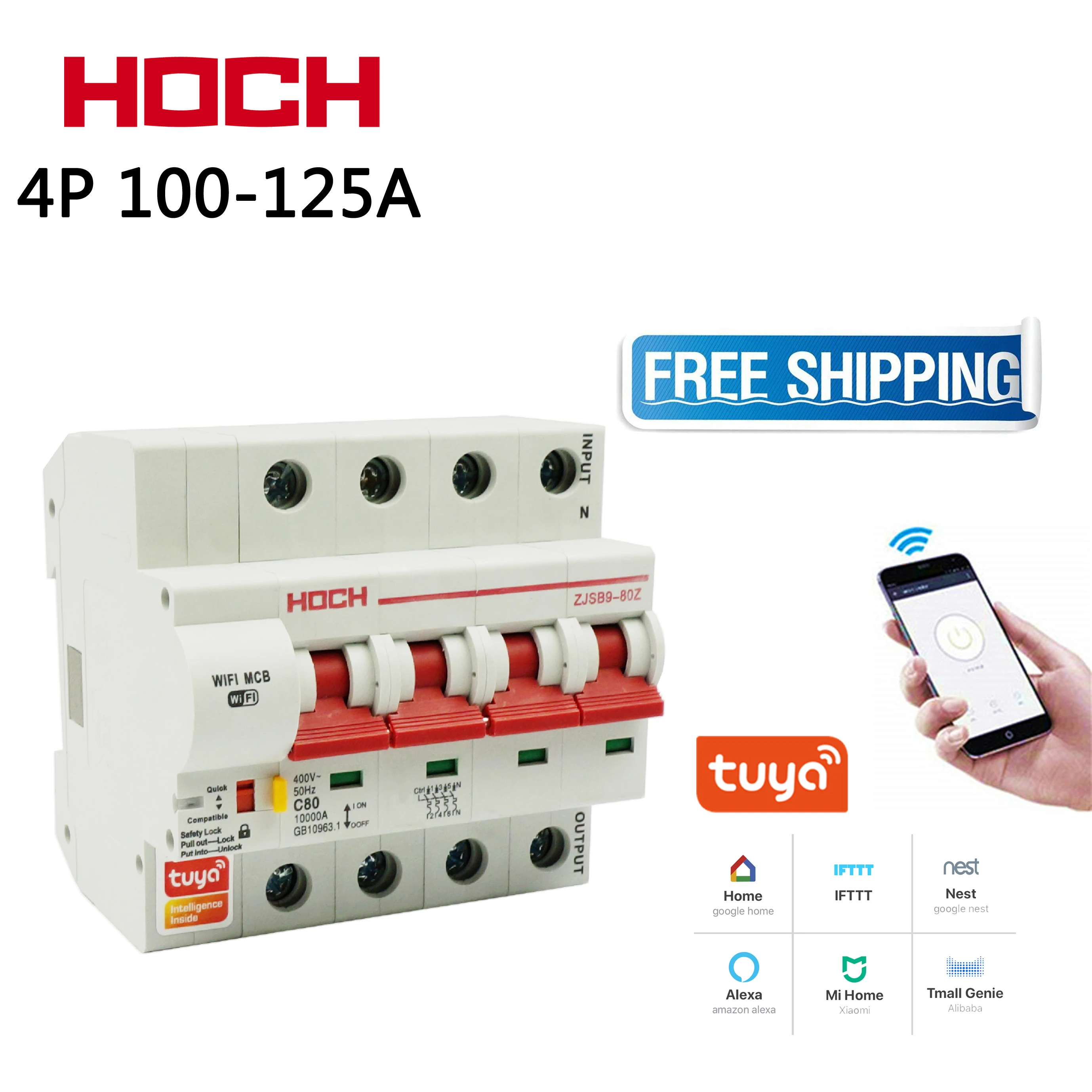 HOCH ZJSB9-80Z Tuya WIFI автоматический выключатель Умный таймер с пультом дистанционного
