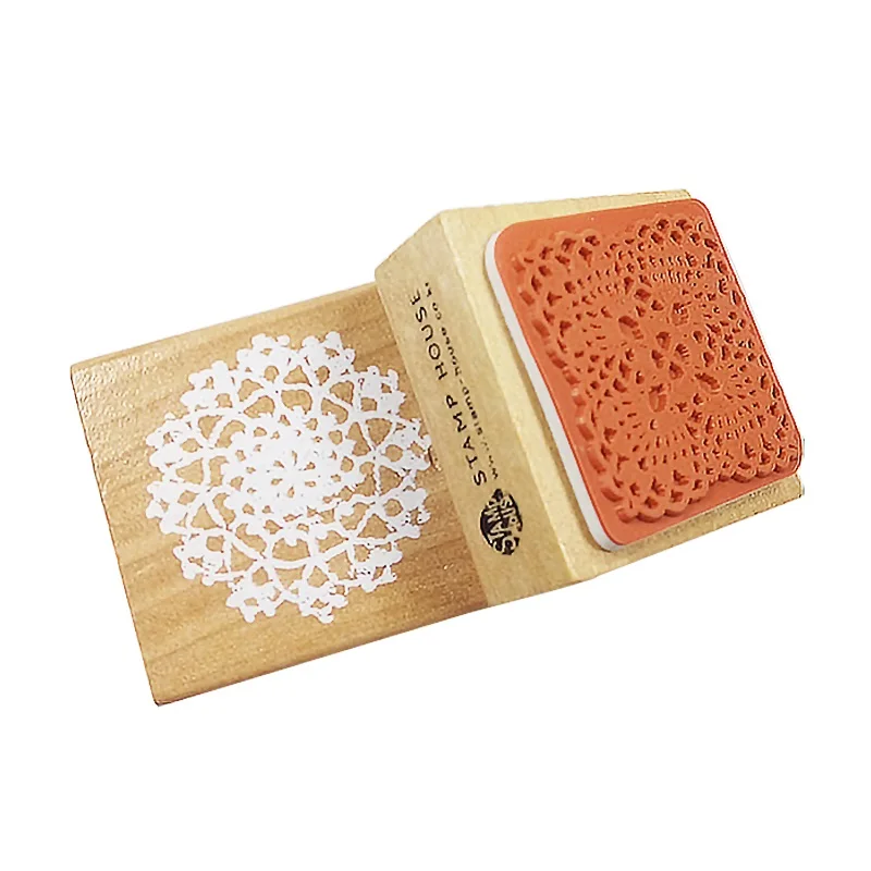 

1pcs/lot Vintage 2 patterns to choose Square and round Wooden Stamp DIY gift Decoration 5*5cm