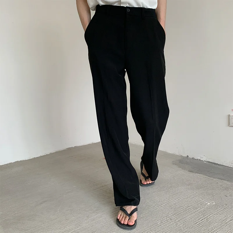 

Men's Wear 2022 New Autumn Solid Color Slim Casual Suit Pants For Male All-match Simple Slit Trousers With Pockets
