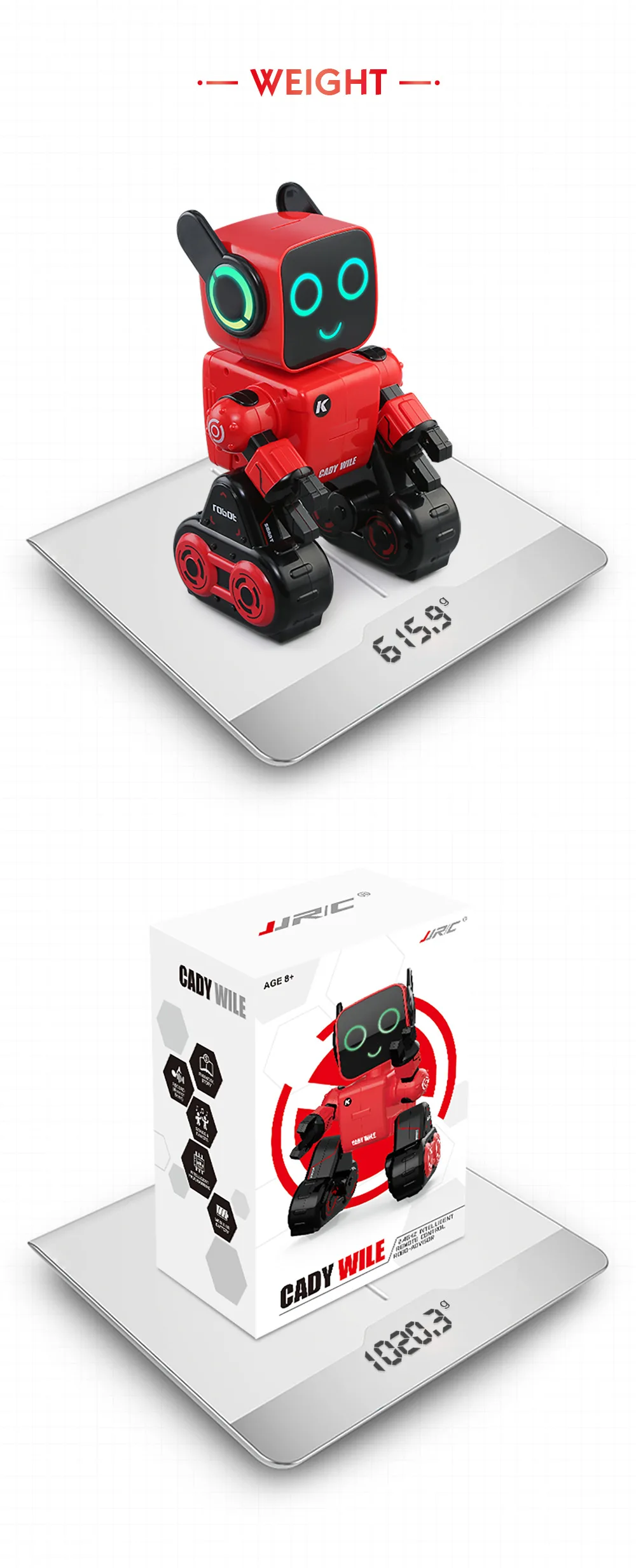JJRC R4 RC робот CADY WILE Звуковое управление Робот Игрушки для детей интеллектуальное Программирование Playmate пение и танцы развивающие игрушки