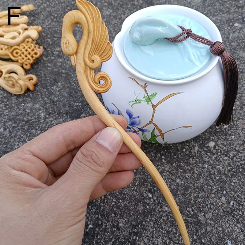 

1PC Chinese Retro Style Cypress Wood Carved Hairpin Handmade Hollow Out Hair Stick Hairpin Hair Styling Tools Hair Accessories