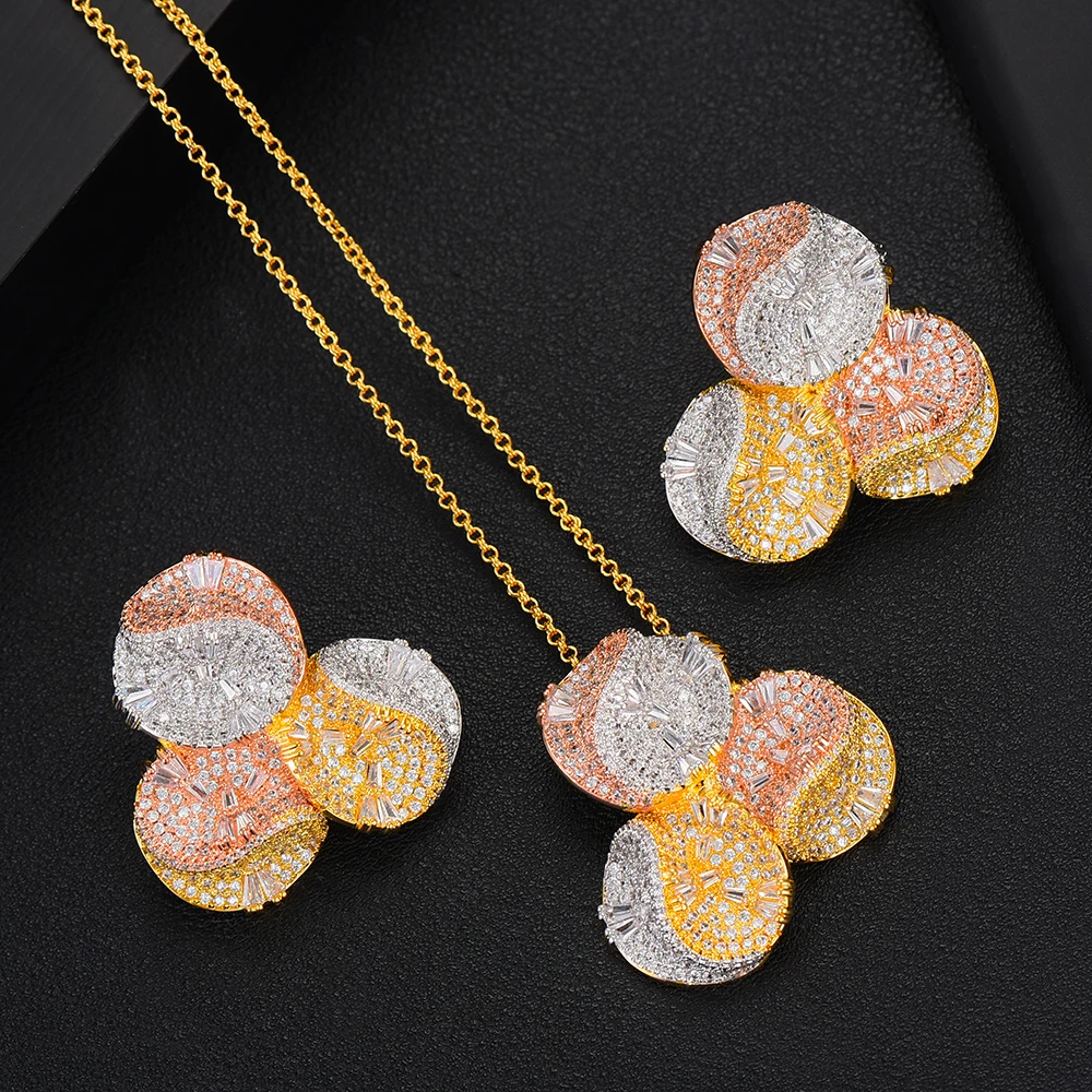 LARRAURI Роскошные эксклюзивные длинные цепочки ожерелье серьги наборы для женщин