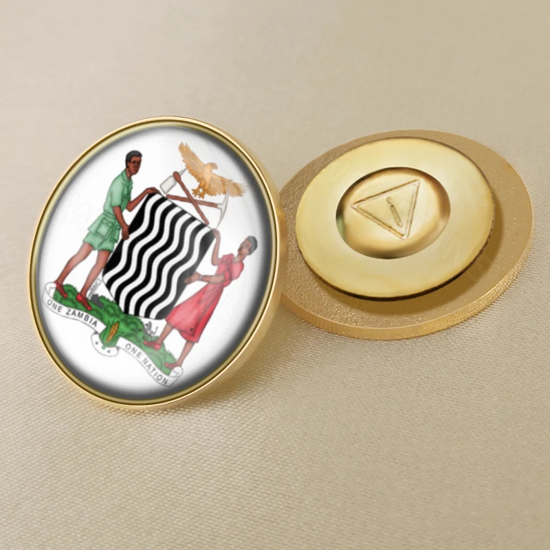 Герб Замбии замбийская карта национальный флаг эмблема брошь значки нагрудные