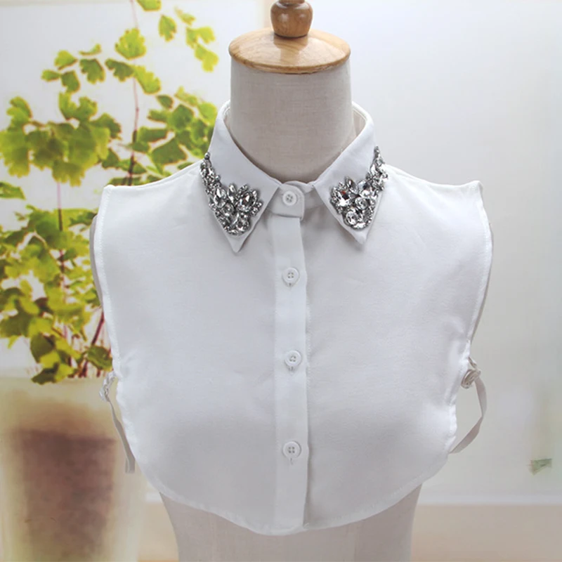 Linbaiway однотонный имитационный воротник для женщин Съемный лацкан накладной