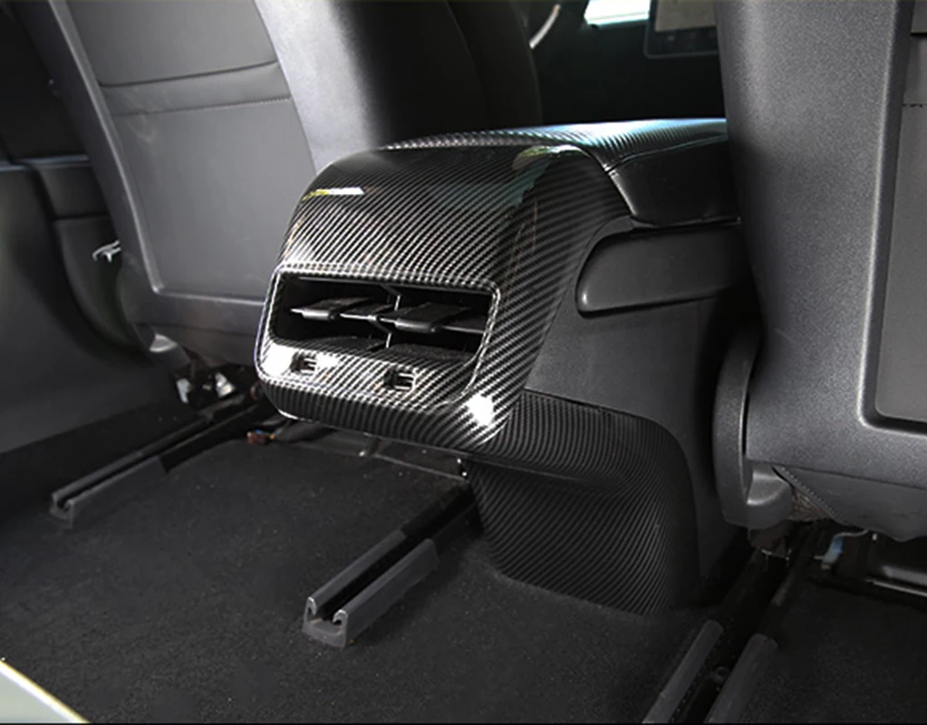 

Автомобильная цветная задняя крышка из углеродного волокна для вентиляционных отверстий, декоративная Противоударная панель для Tesla Model 3 ...