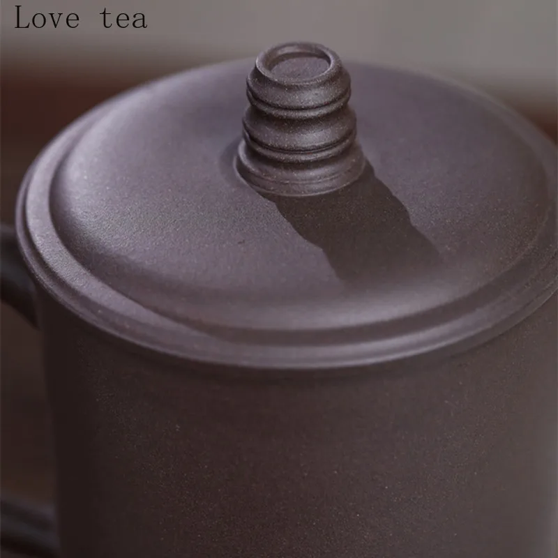 Фиолетовая глина чаша-керамический большой вместимости Чай стаканчик с крышкой