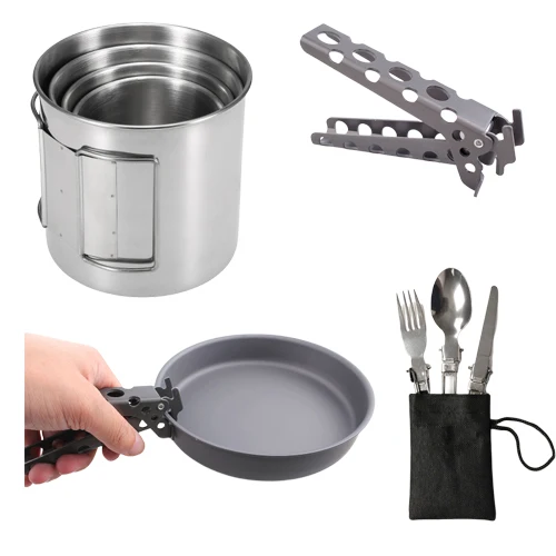 Сверхлегкий Титан Frypan Открытый Кемпинг Туризм Пикник приготовление пищи Жарка