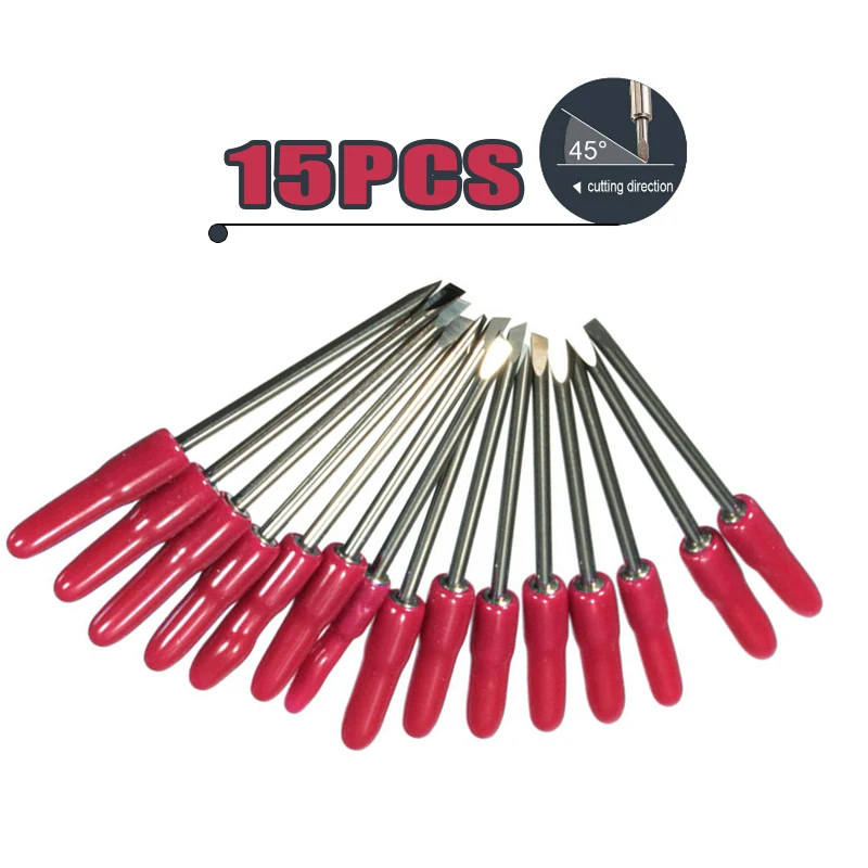 

15 шт. 45 градусов для графита CB09 виниловый резак плоттер лезвия CB09U силуэт Cameo Craftrobo режущий нож