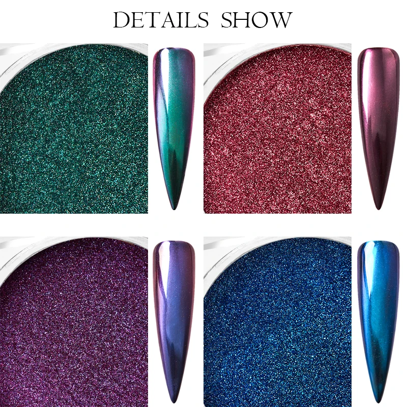 1 г лак для ногтей Блестящий Порошок металлический цвет УФ-гель дизайна Полировка
