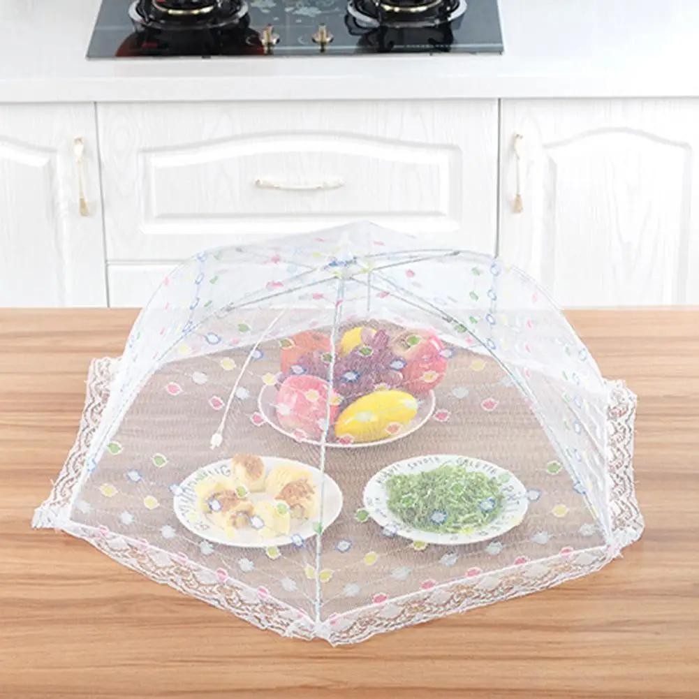 

Foldable Dustproof Bug Fly Net Mesh Umbrella Kitchen Dish Food Cover Tent Tool
