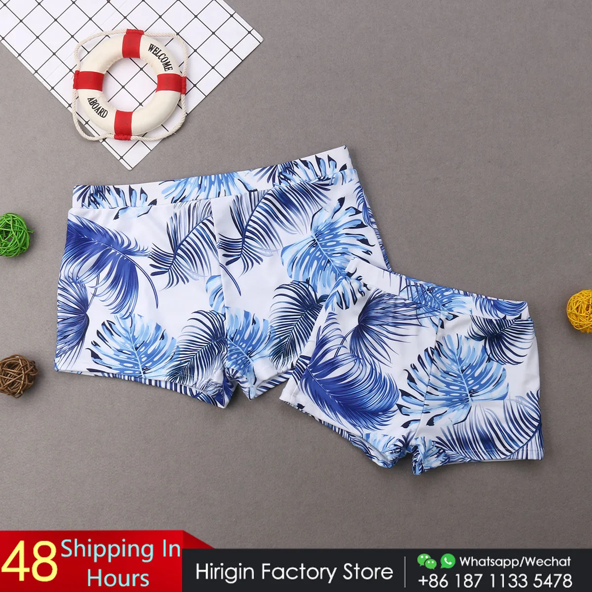 Hirigin летние плавательные шорты для Отца и Сына модель 2019 года Семейные костюмы