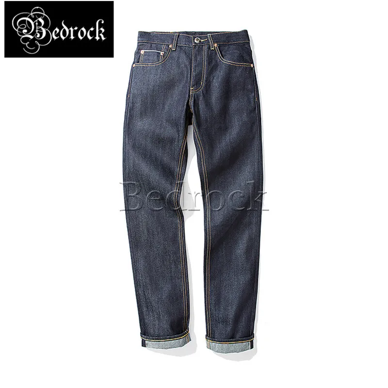 MBBCAR 13.5oz vintage selvedge jeans for men unwashed raw denim jeans slim straight washed blue jeans cattle jeans 704A
