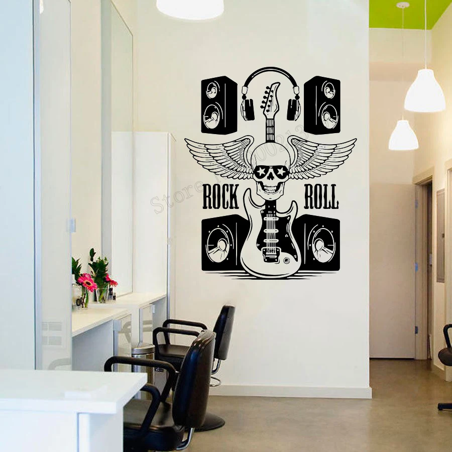 Искусство стены Стикеры музыкальные наушники комн виниловая художественная