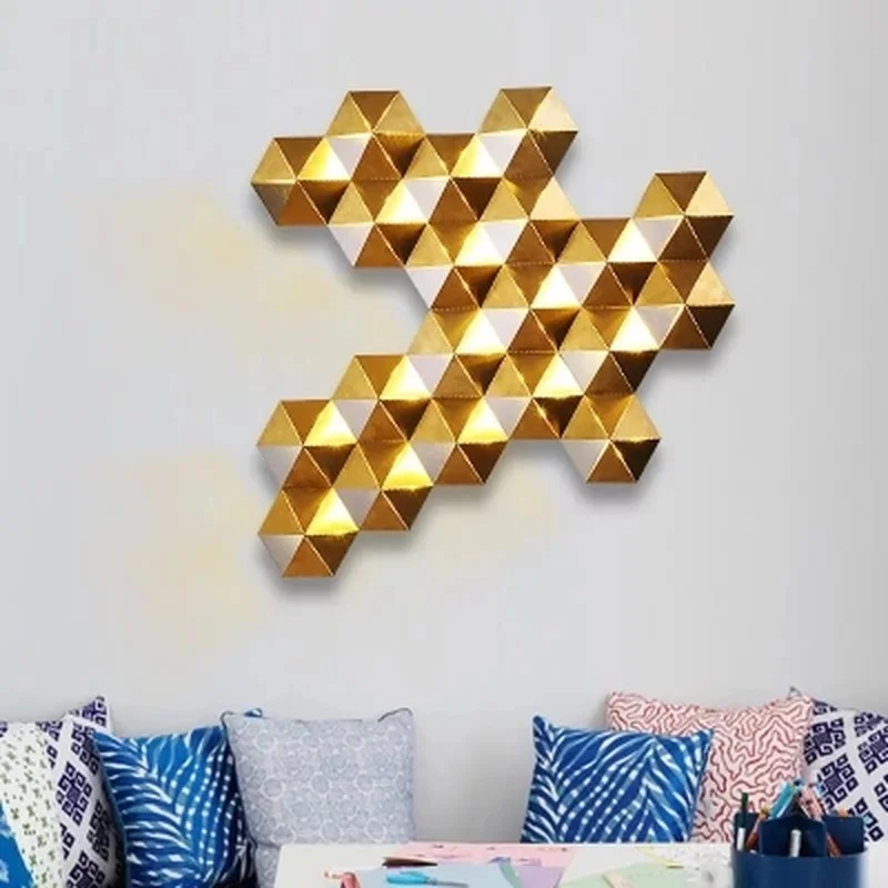 Роскошные сотовые гнезда дизайн золотой блеск светодиодная настенная лампа