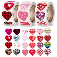 500pcsroll 2 5cm love heart valentines day stickers romantic label gift wrapping diy decoration stationery sticker