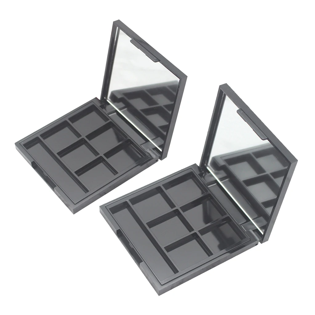 6 сеток пластиковые пустые тени для век Палитра путешествия DIY Чехол Коробка