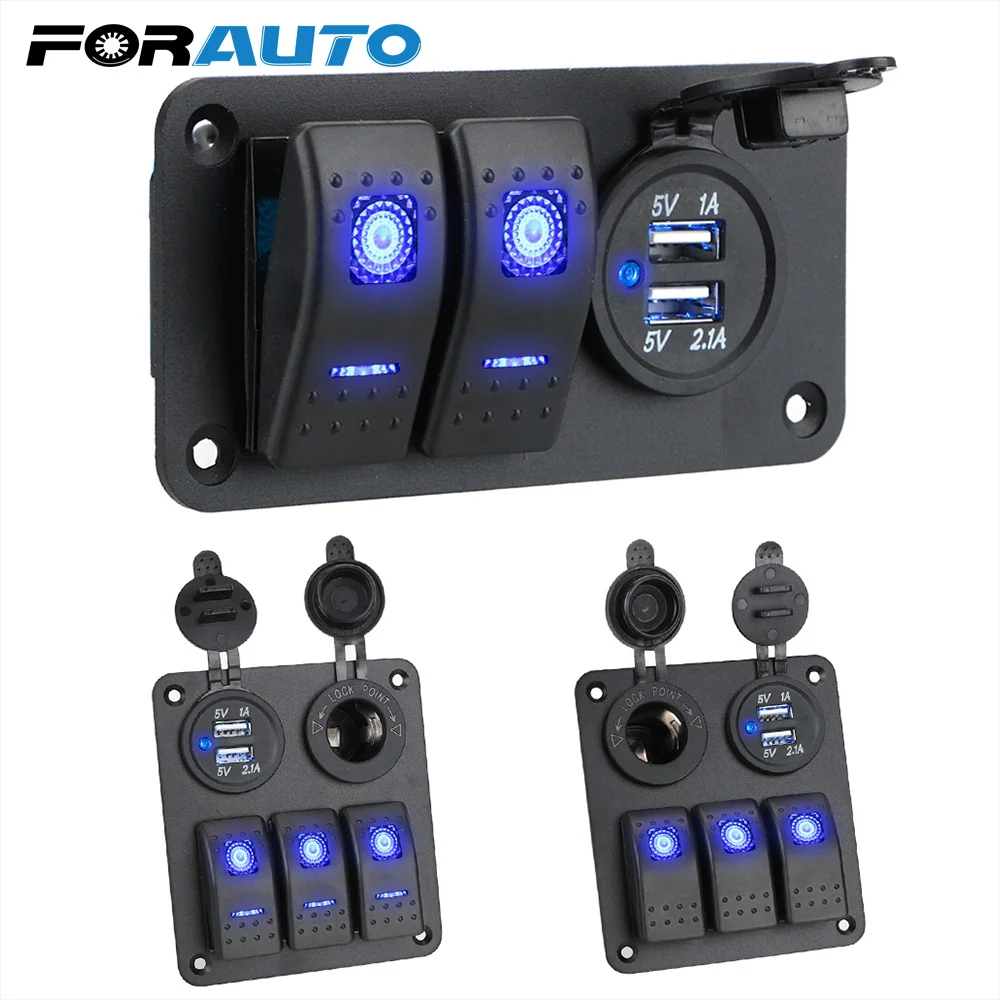 FORAUTO Цифровой вольтметр двойной USB порт выход сочетание 12 ~ 24V управление цепи