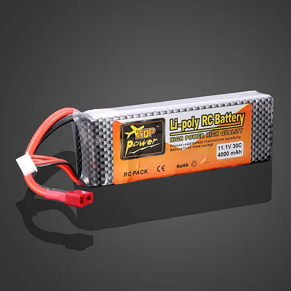 2 шт ZOP power 11,1 V 4000MAH 3S 30C Lipo батарея T разъем для JLB 21101 RC автомобиля 1/8 1/10 Traxxas Trx4