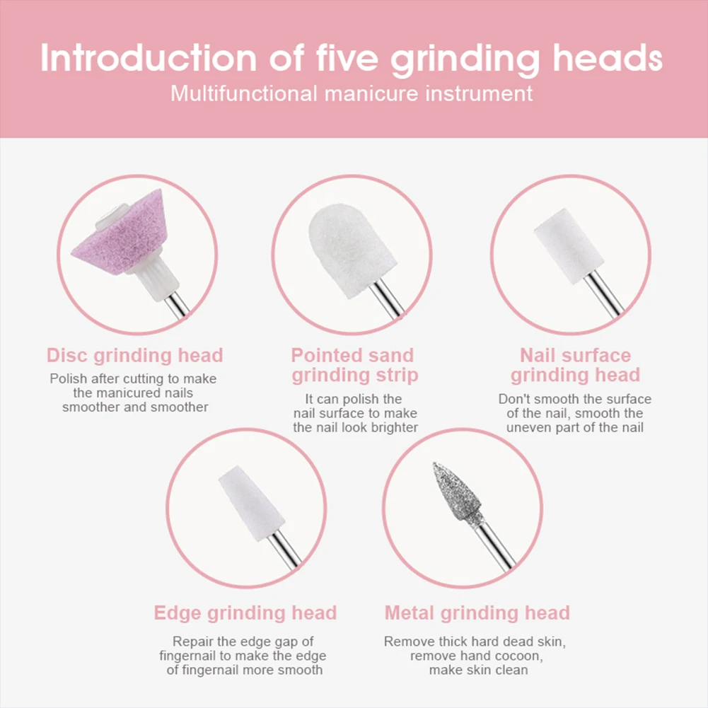 

Electric Nail Drill 13000RPM Portable Manicure Tool 3 Gears Adjustment Rechargeable Nail File for Polishing Buffing high quality
