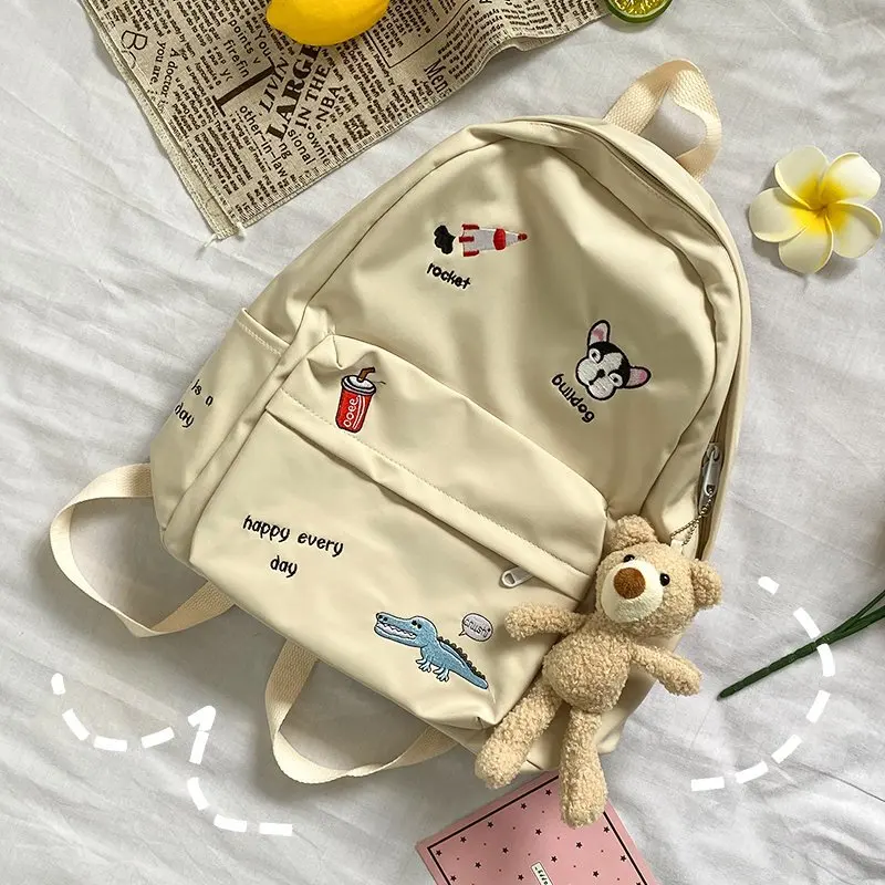 Женский рюкзак из ткани Оксфорд с вышивкой милая новинка женская школьная сумка