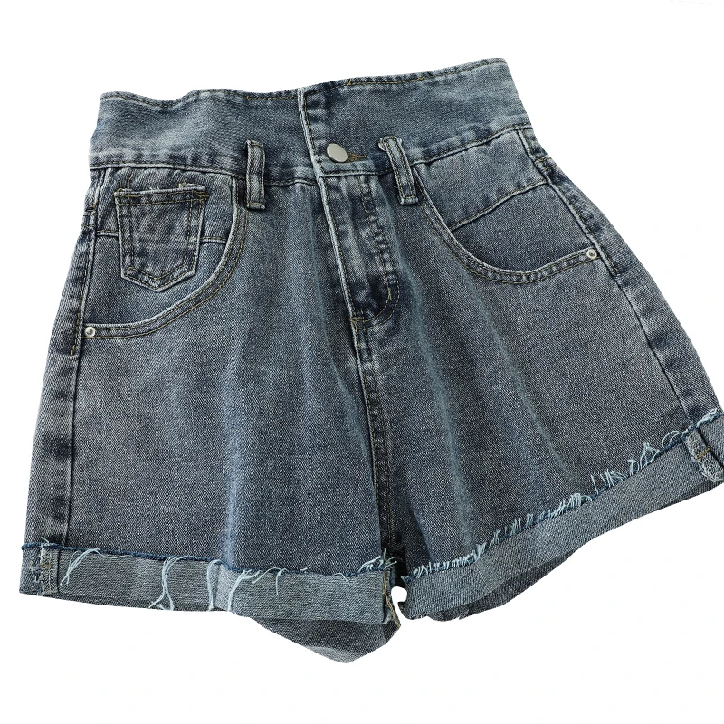 

Summer 2020 High Waist Denim Shorts Women Sexy Loose Zipper Button Wide Leg Ladies Shorts Casual Female Bottoms