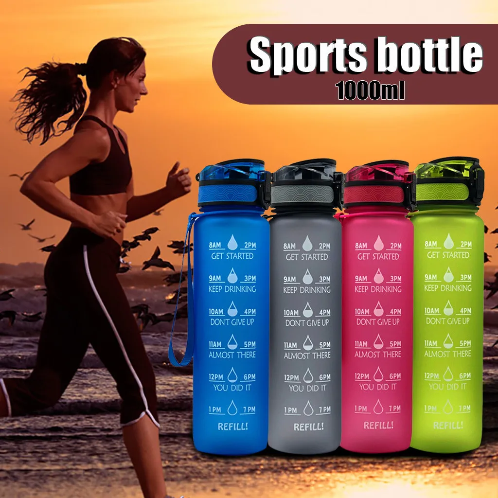 Пластиковая кружка герметичная матовая для бутылки с водой термостойкая 1000 мл