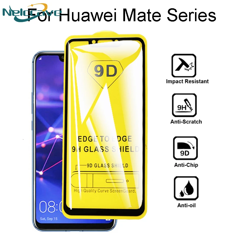 50 штук 9D изогнутые, с полным охватом закаленное Стекло для huawei P Smart плюс Коврики 20 Lite 10 Pro 9 Экран защитная пленка