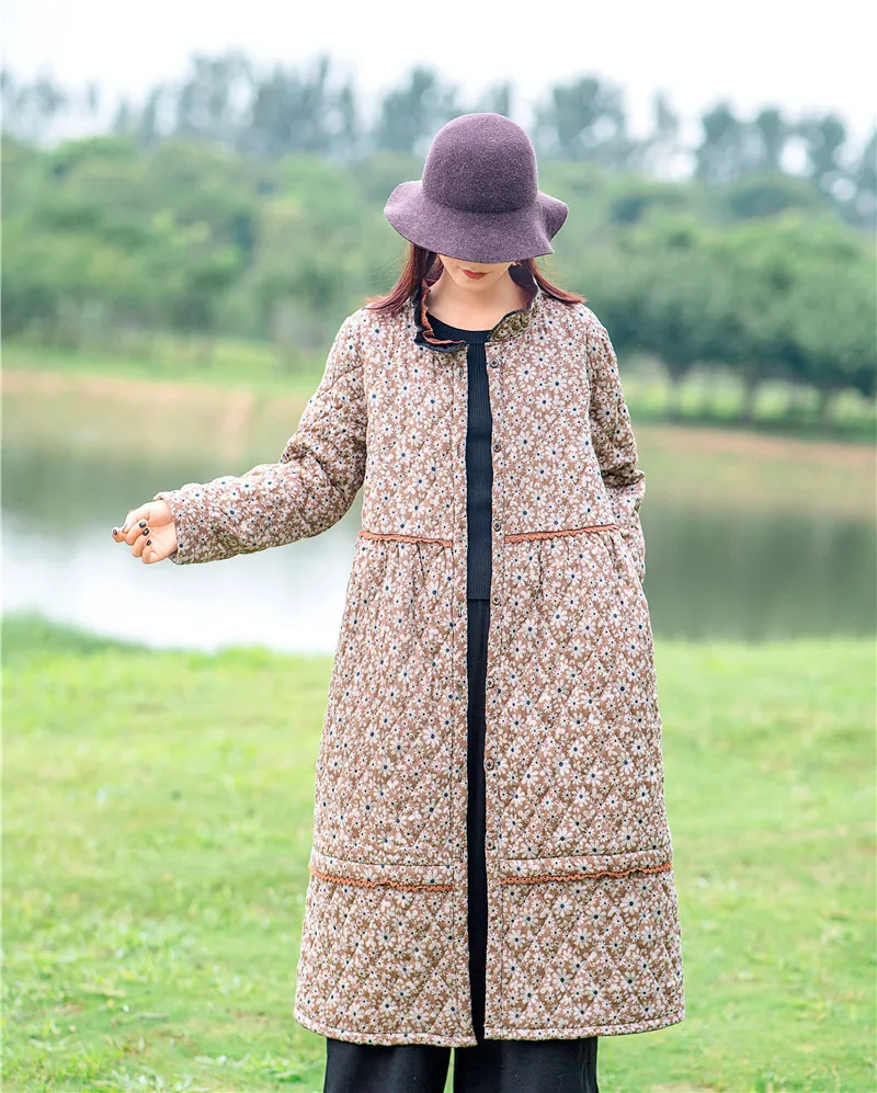 Платье с длинными рукавами в национальном стиле сезон осень зима Новинка