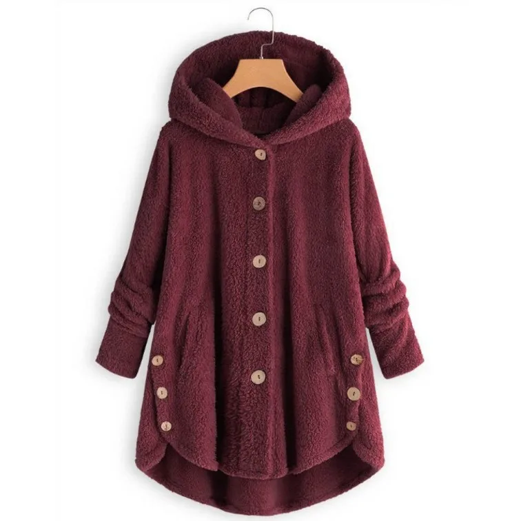 

Girls Winter Warm Sweatshirt Women Wine Red Plush Oversized Thermal Hoodies Female Long Sleeve Cute Hooded Fluffy Hoodie 5xl 4xl