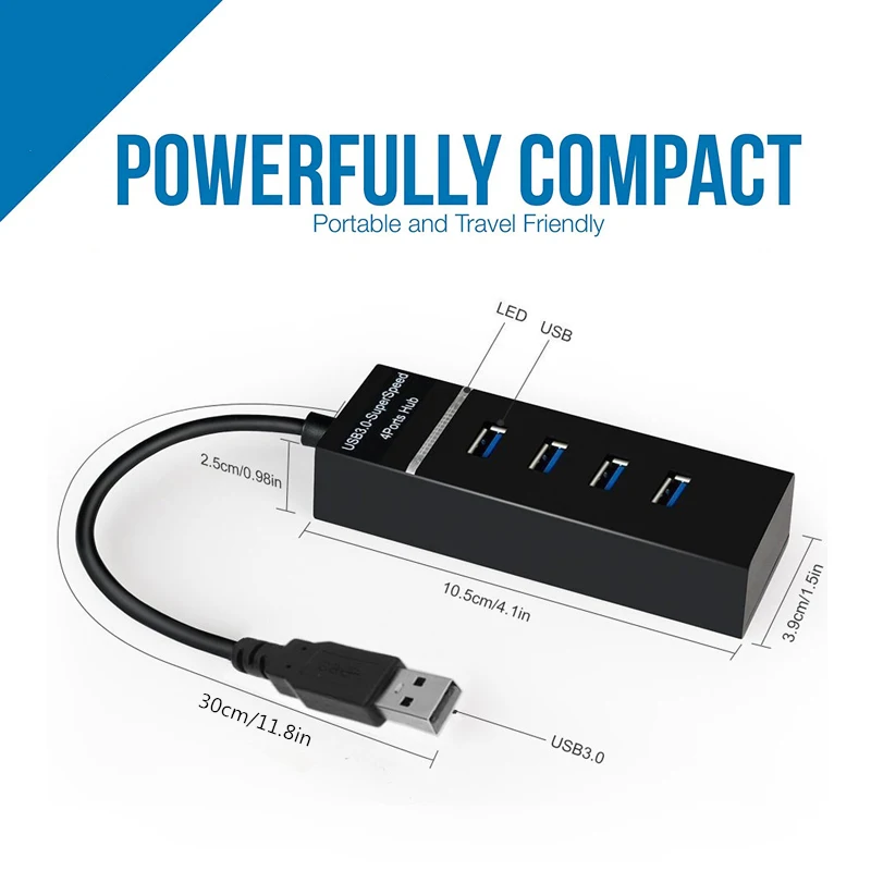 

4 Ports USB 2.0 3.0 HUB Splitter High Speed Multi Splitter USB Adapter Expander Cable For Desktop PC Laptop Adapter USB HUB