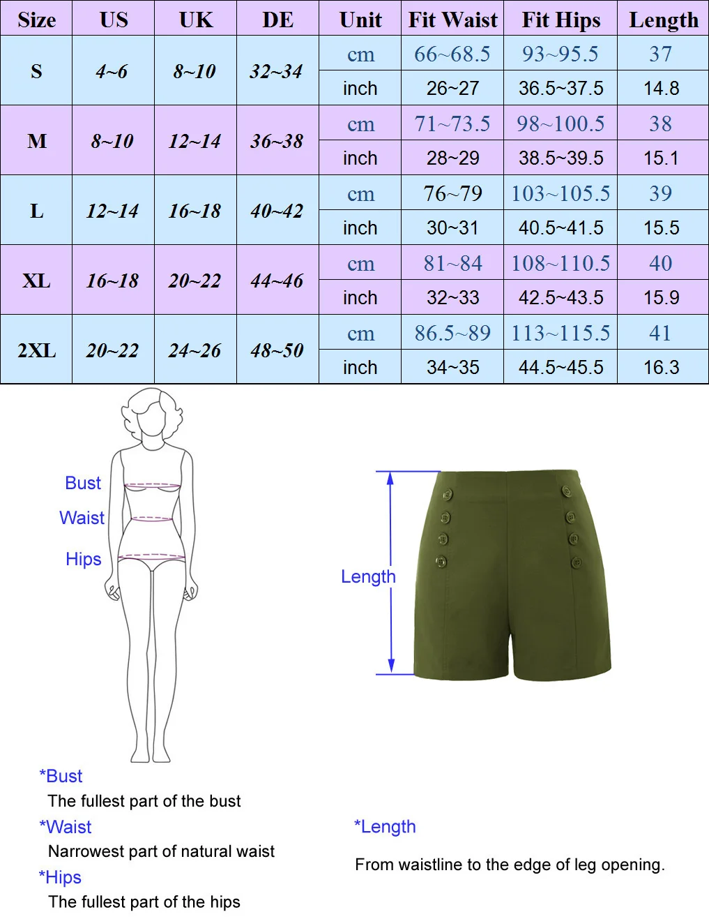 

Retro Shorts Vintage High Waist Zipper Black Linen Plain Casual Bottom Elastic Sailor Women Ladies Fashion New