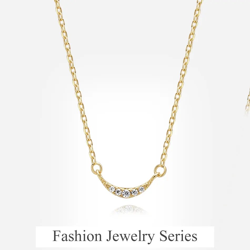 Старинные ювелирные изделия стерлингового серебра 925 Полумесяца ожерелье 18K