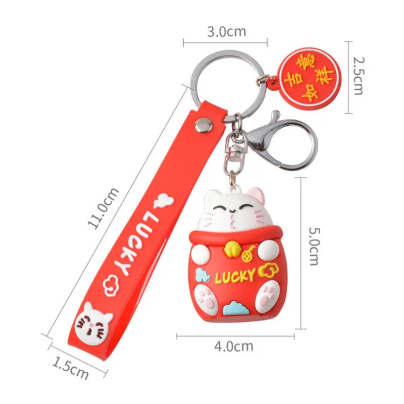 

Fashionable Lucky Cat Cartoon Doll Keychain Car Pendant Couple Bag Key Pendant Jewelry Creative Gift Wholesale