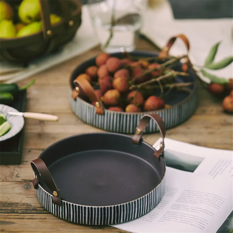 Японская керамическая закусочный хлеб ручной работы в стиле ретро миска с