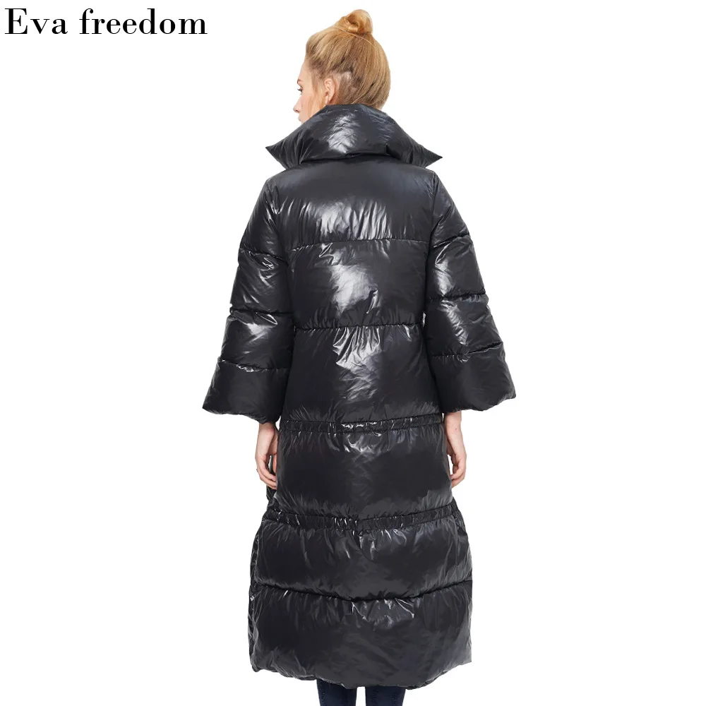 Winter Plus size thicker warm 90% white duck down coat female oversize Speaker sleeve longer warm fashion brand down coat