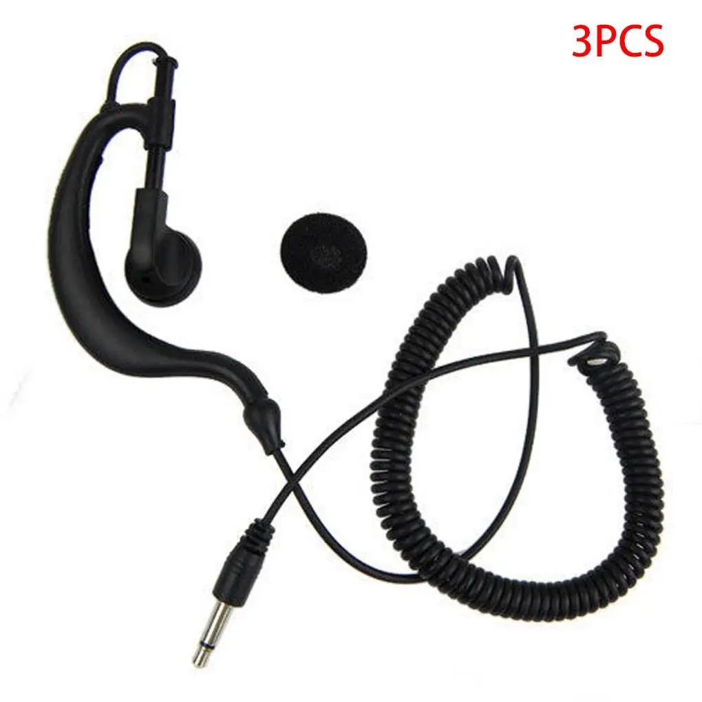 

3 PCS 3.5 Curved Earhook Single Listening Headphones