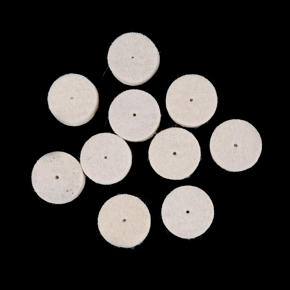 

10pcs Felt Wool Polishing Head Buffing Pad Wheel Tool Live Handle For Rotary Big Size 25*9mm