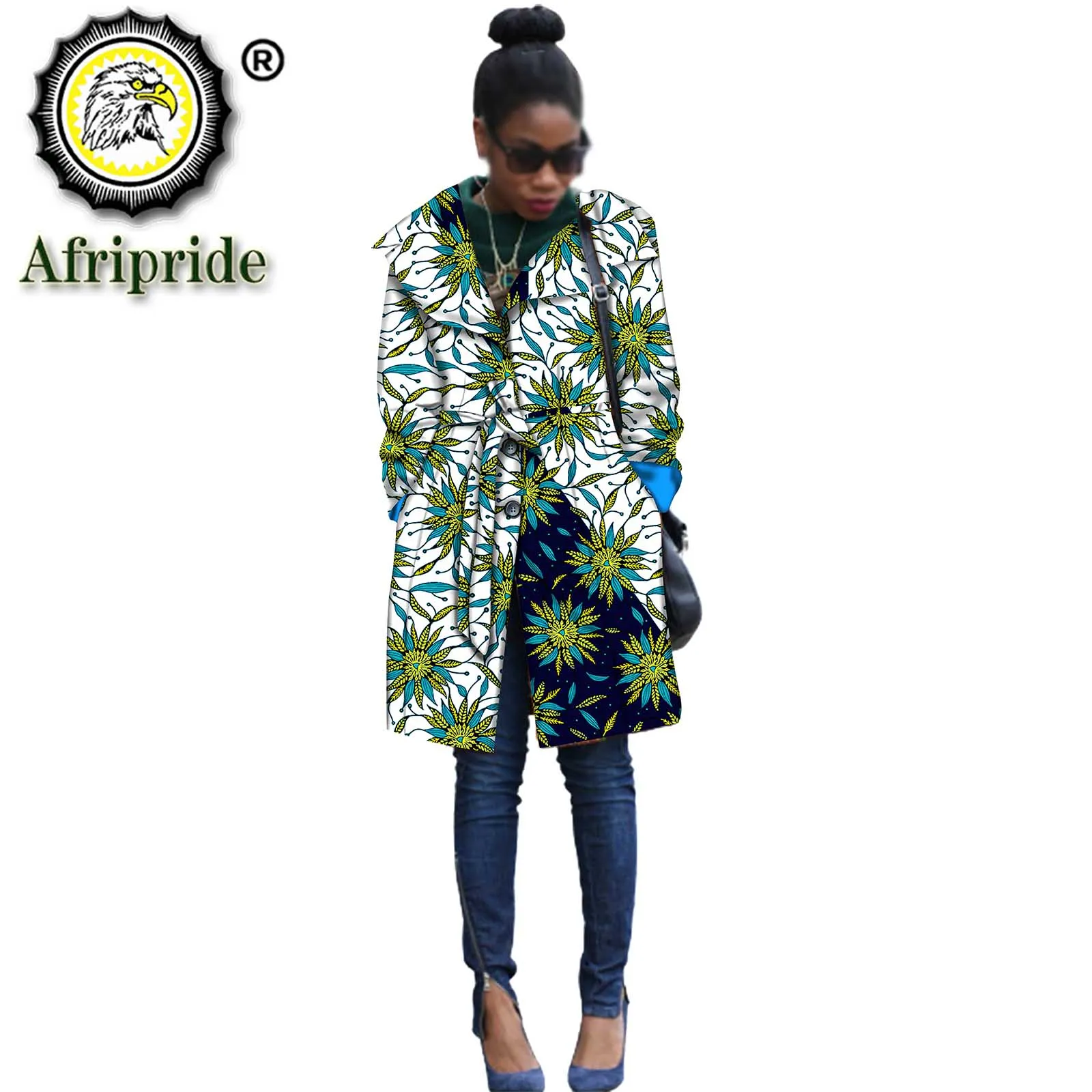 

Африканские пальто для женщин базин богатый анкарский принт Чистый хлопок Тренч частный индивидуальный восковой батик однобортный притал...