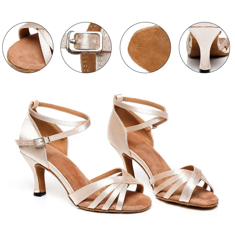 HIPPOSEUS New Latin Dance-Shoes Women Female Salsa Ballroom Dance Shoes Girls Ladies Modern Tango Soft Sole Party Dancing Shoes