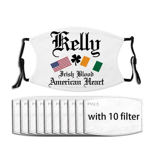 Kelly ирландская американская маска для лица маски взрослых Регулируемая моющаяся