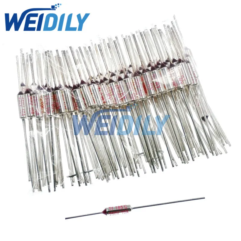 10PCS TF 185 Celsius Circuit Cut Off Thermal Fuse 250V 10A Degree Temperature |