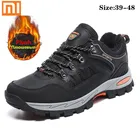 Мужские зимние кроссовки Xiaomi, теплые кожаные ботинки высокого качества для снега, водонепроницаемые мужские походные ботинки, уличная рабочая обувь, мужские Размеры 39-48