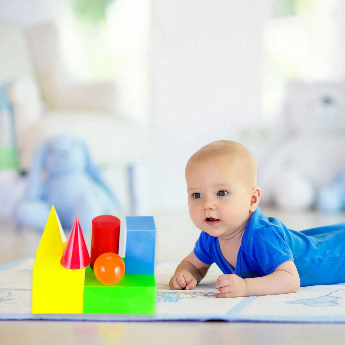 

7Pcs Geometry Building Blocks plastic 3D Cube Educational Playings for Teaching