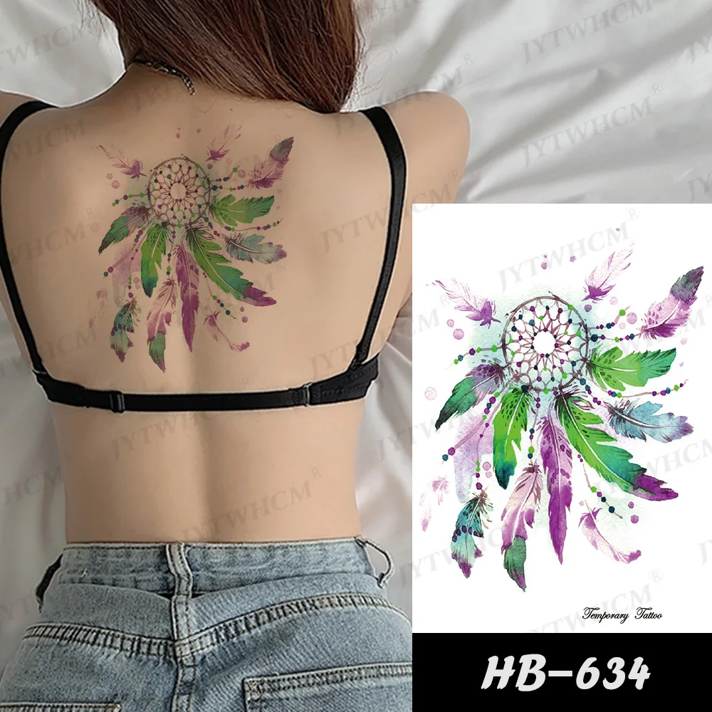 

Back Waterproof Temporary Tattoos Stickers Holographic Sleeves Art Makeup Body Day of the Dead Decoration Butterfly Fake Tattoo