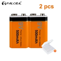 palo 500mah 9v rechargeable battery li ion rechargeable batteries 9v battery for multimeter microphone toy remote control