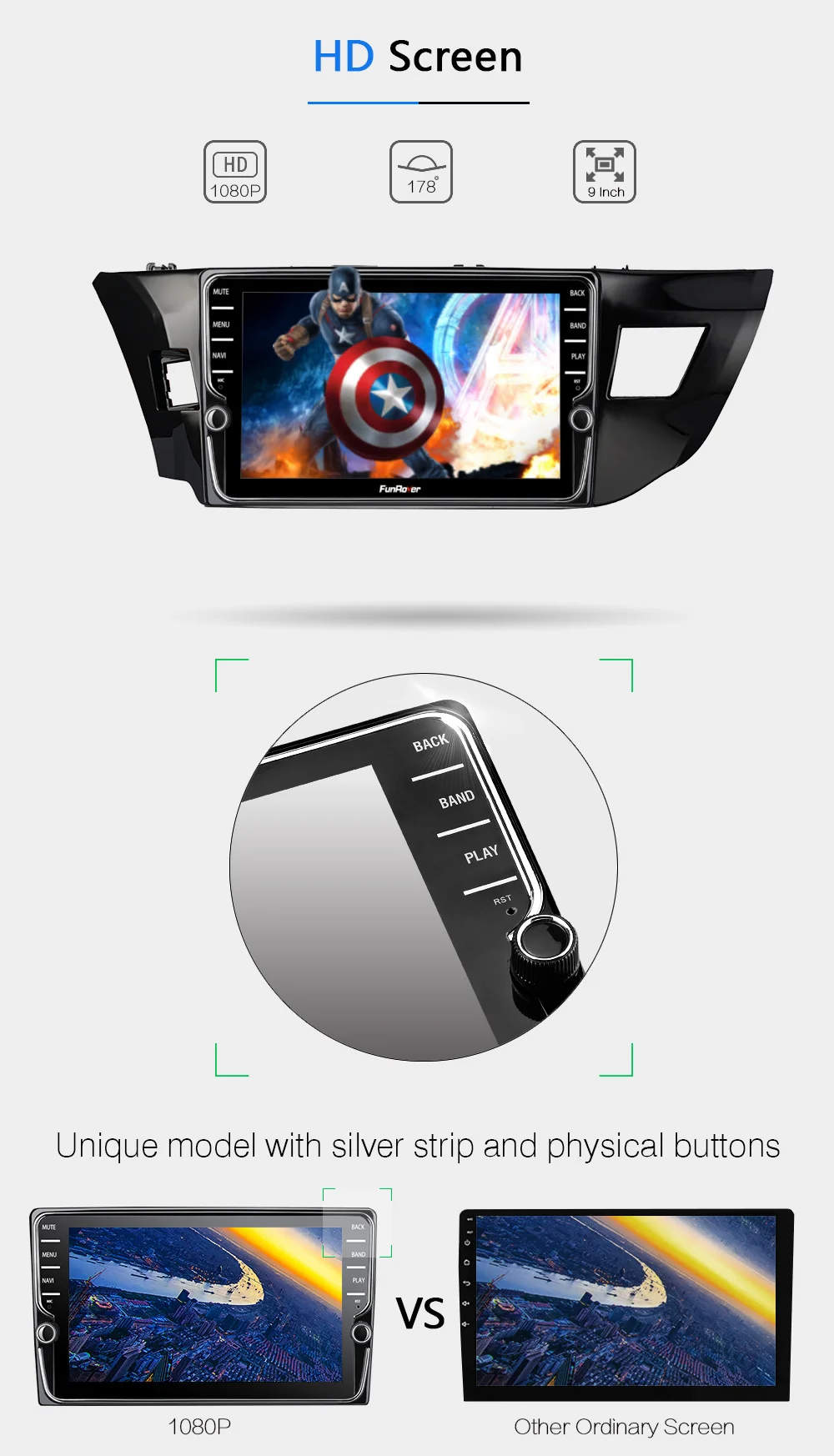 Funrover " android 9,0 2 din Автомобильный Радио мультимедийный плеер для toyota corolla 2013 dvd gps навигация DSP 4G 64G SIM BT