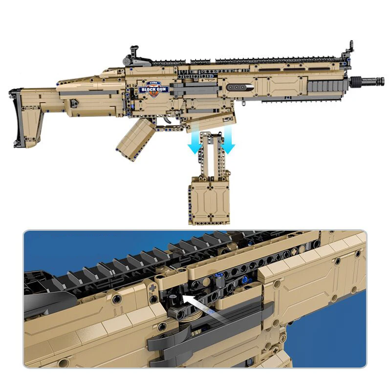 

Building block gun Children's plastic toy gun Building blocks assembled educational toys Assault rifle shooting toy Building toy